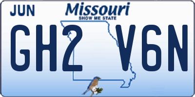 MO license plate GH2V6N