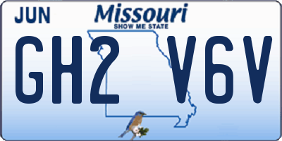 MO license plate GH2V6V