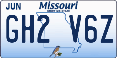 MO license plate GH2V6Z