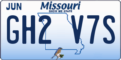 MO license plate GH2V7S