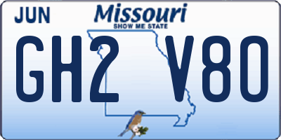 MO license plate GH2V8O