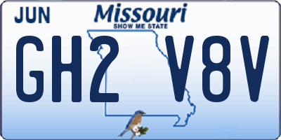 MO license plate GH2V8V