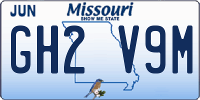 MO license plate GH2V9M