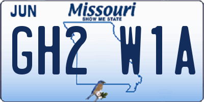 MO license plate GH2W1A