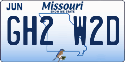 MO license plate GH2W2D