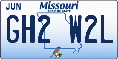 MO license plate GH2W2L