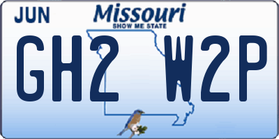 MO license plate GH2W2P