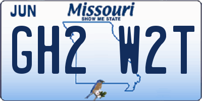 MO license plate GH2W2T