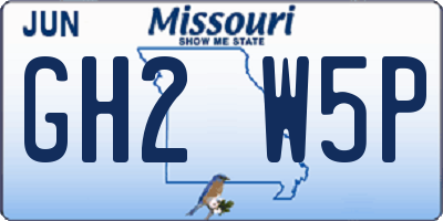 MO license plate GH2W5P