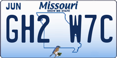 MO license plate GH2W7C