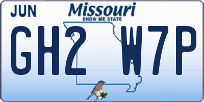 MO license plate GH2W7P