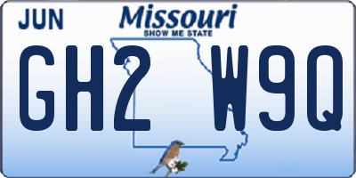 MO license plate GH2W9Q