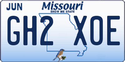 MO license plate GH2X0E