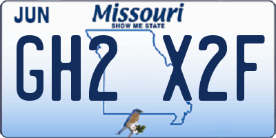 MO license plate GH2X2F