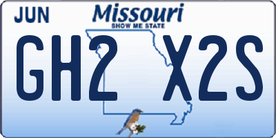 MO license plate GH2X2S