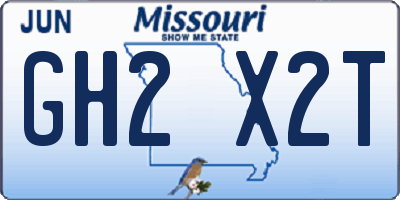 MO license plate GH2X2T
