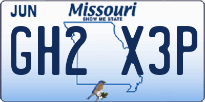 MO license plate GH2X3P