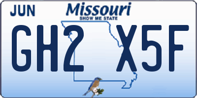 MO license plate GH2X5F