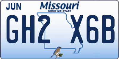 MO license plate GH2X6B