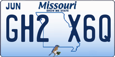MO license plate GH2X6Q