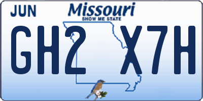 MO license plate GH2X7H