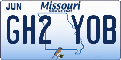 MO license plate GH2Y0B
