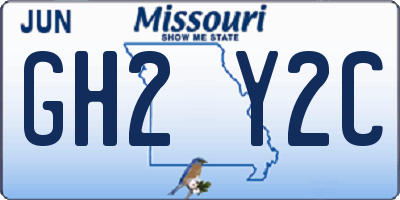 MO license plate GH2Y2C