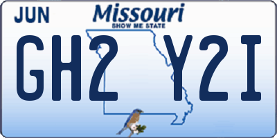 MO license plate GH2Y2I