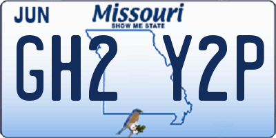 MO license plate GH2Y2P