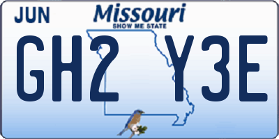 MO license plate GH2Y3E