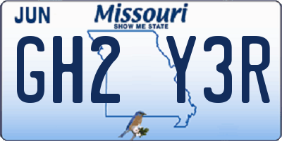 MO license plate GH2Y3R