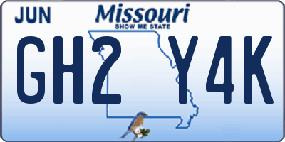 MO license plate GH2Y4K