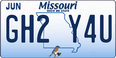 MO license plate GH2Y4U