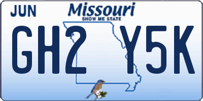 MO license plate GH2Y5K