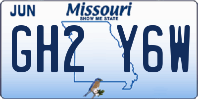 MO license plate GH2Y6W