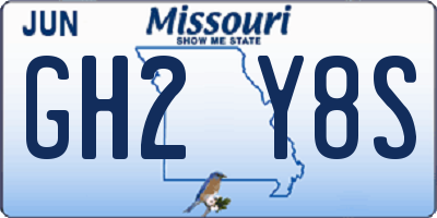 MO license plate GH2Y8S