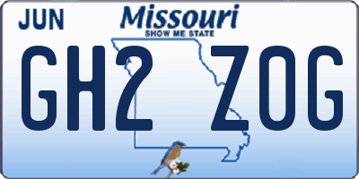 MO license plate GH2Z0G