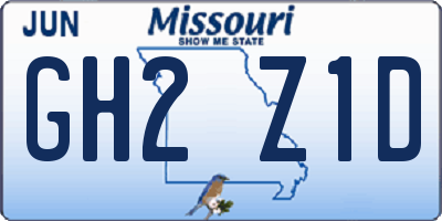 MO license plate GH2Z1D