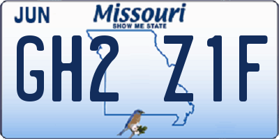 MO license plate GH2Z1F