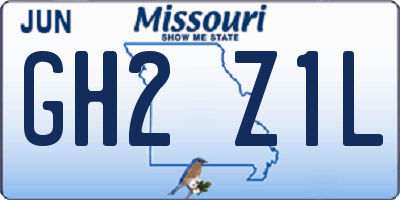 MO license plate GH2Z1L
