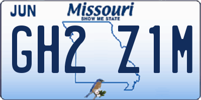 MO license plate GH2Z1M