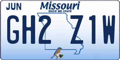 MO license plate GH2Z1W