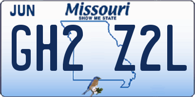 MO license plate GH2Z2L