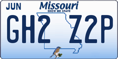MO license plate GH2Z2P