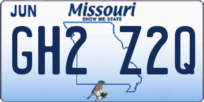 MO license plate GH2Z2Q