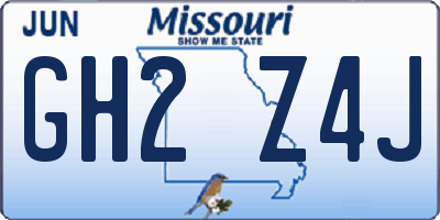 MO license plate GH2Z4J