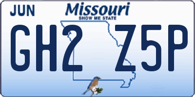 MO license plate GH2Z5P