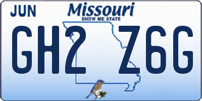 MO license plate GH2Z6G