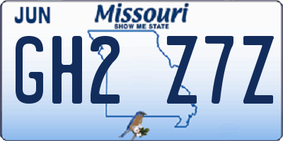 MO license plate GH2Z7Z