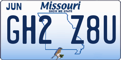 MO license plate GH2Z8U